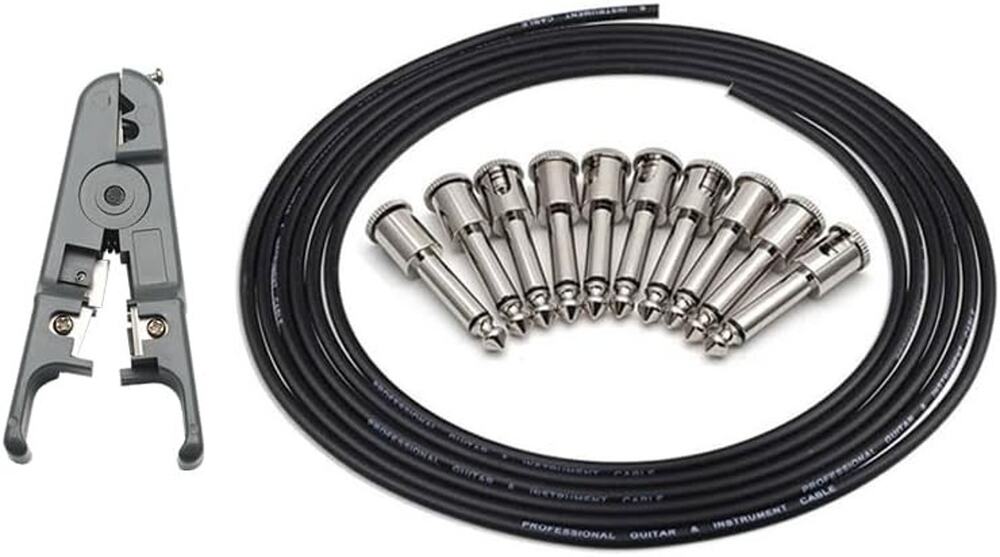 DIY Solderless Guitar Pedal Cable Kit 10 Connectors Patch Cable Open Box